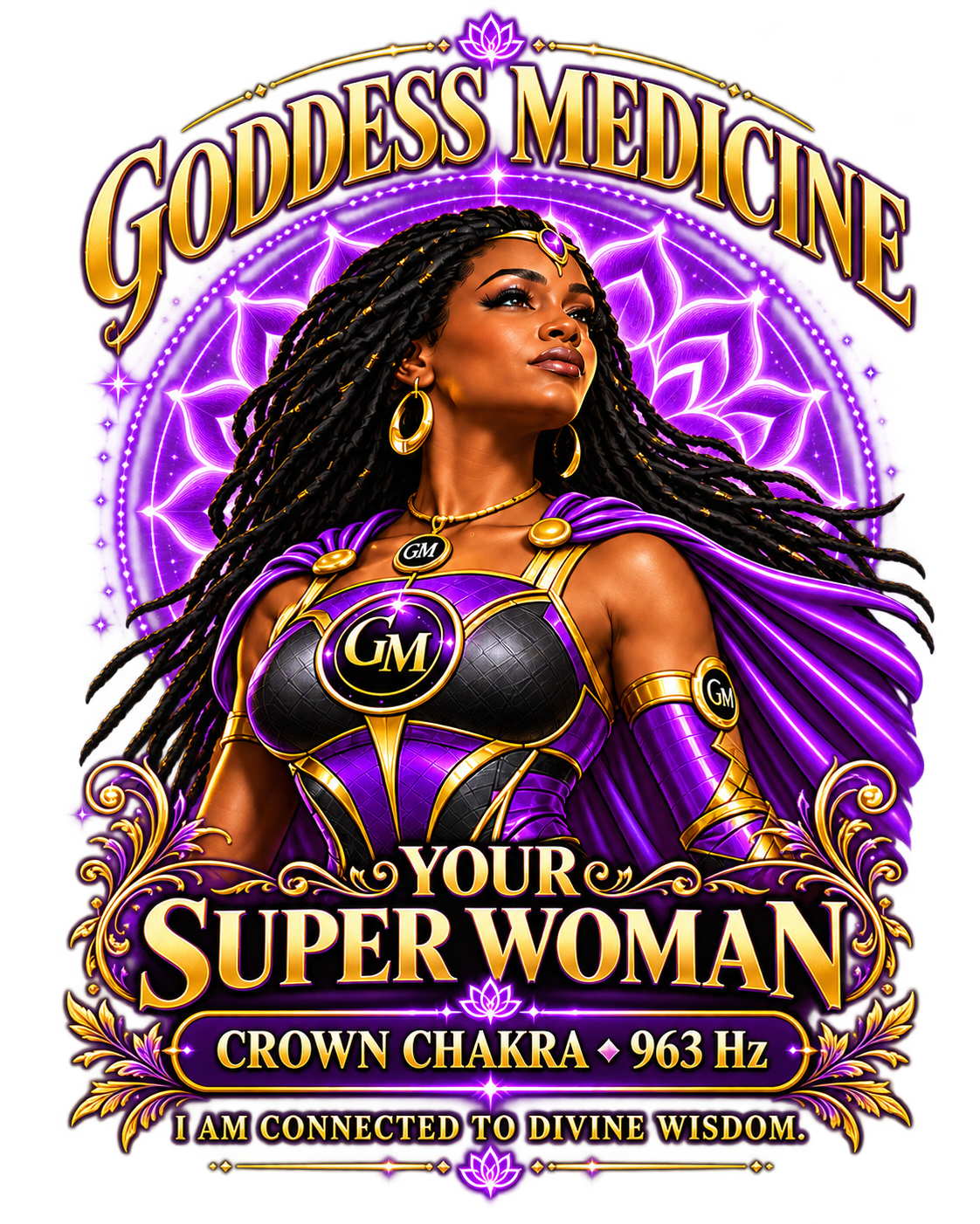 Goddess Medicine Ceramic Mug – Regal Gold Crown Logo Coffee Cup (11oz & 15oz)