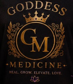 Goddess Medicine Ceramic Mug – Regal Gold Crown Logo Coffee Cup (11oz & 15oz)