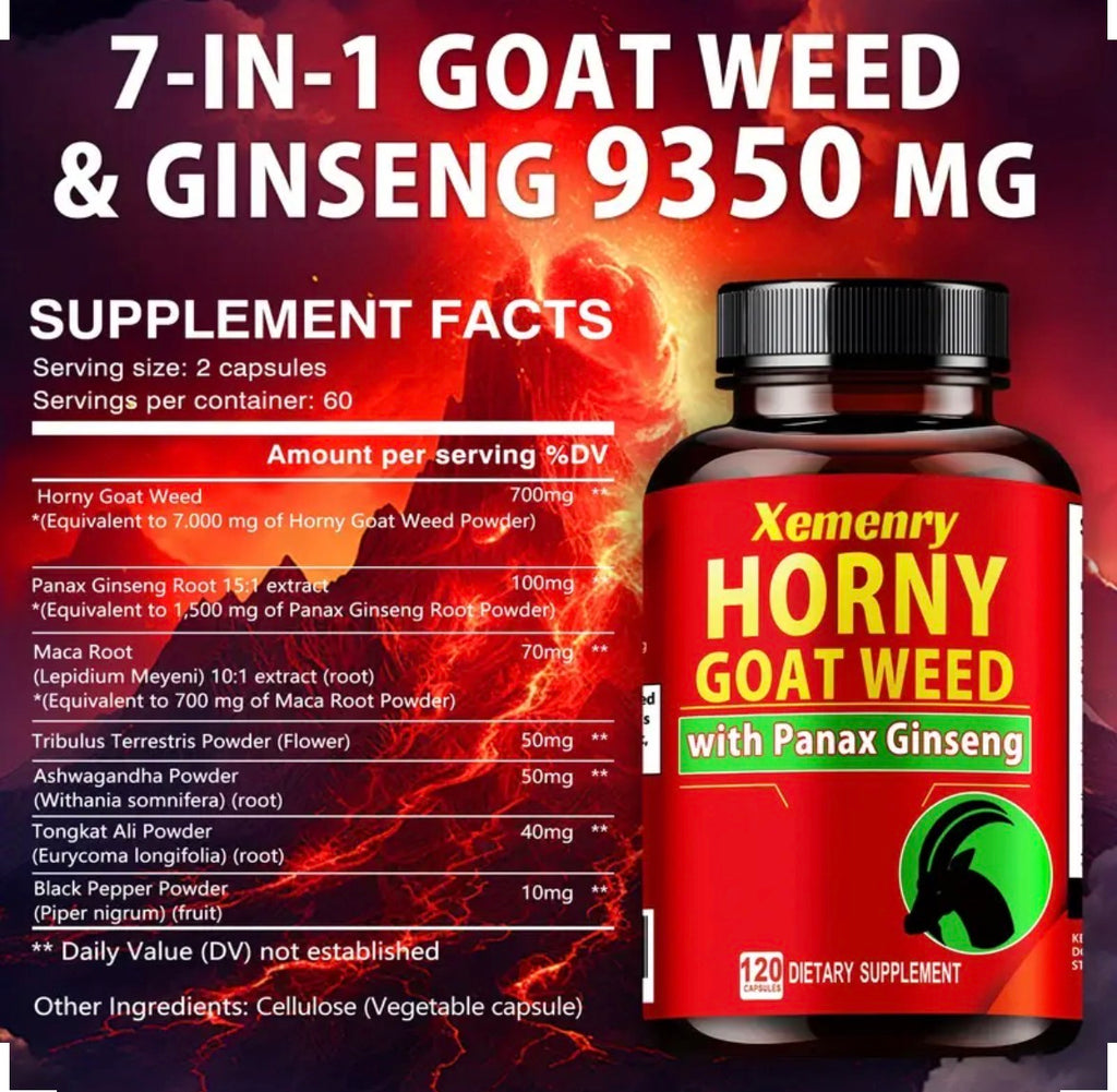 Xemenry Horny Goat Weed with Panax Ginseng — 120 Capsules
