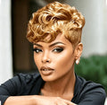 Honey Blonde Sculpted Curly Pixie Wig