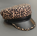 Leopard Print Captain Cap with Black Brim