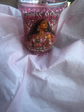 Breast cancer awareness scented candle with music tap to download
