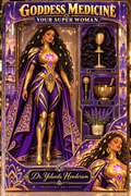 Goddess Medicine doll concept with locs and an alternate wig; bald styling is planned. Final product details pending.